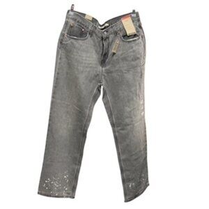 Levi’s Low Pro Straight Leg Jeans W32 L30 Gray Bleach Distressed NWT 2022